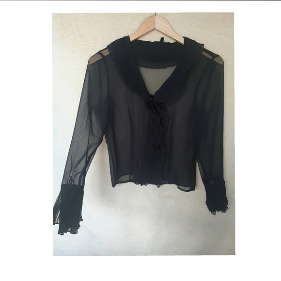 Bandolera black mesh blouse vintage - Picture 9 of 15